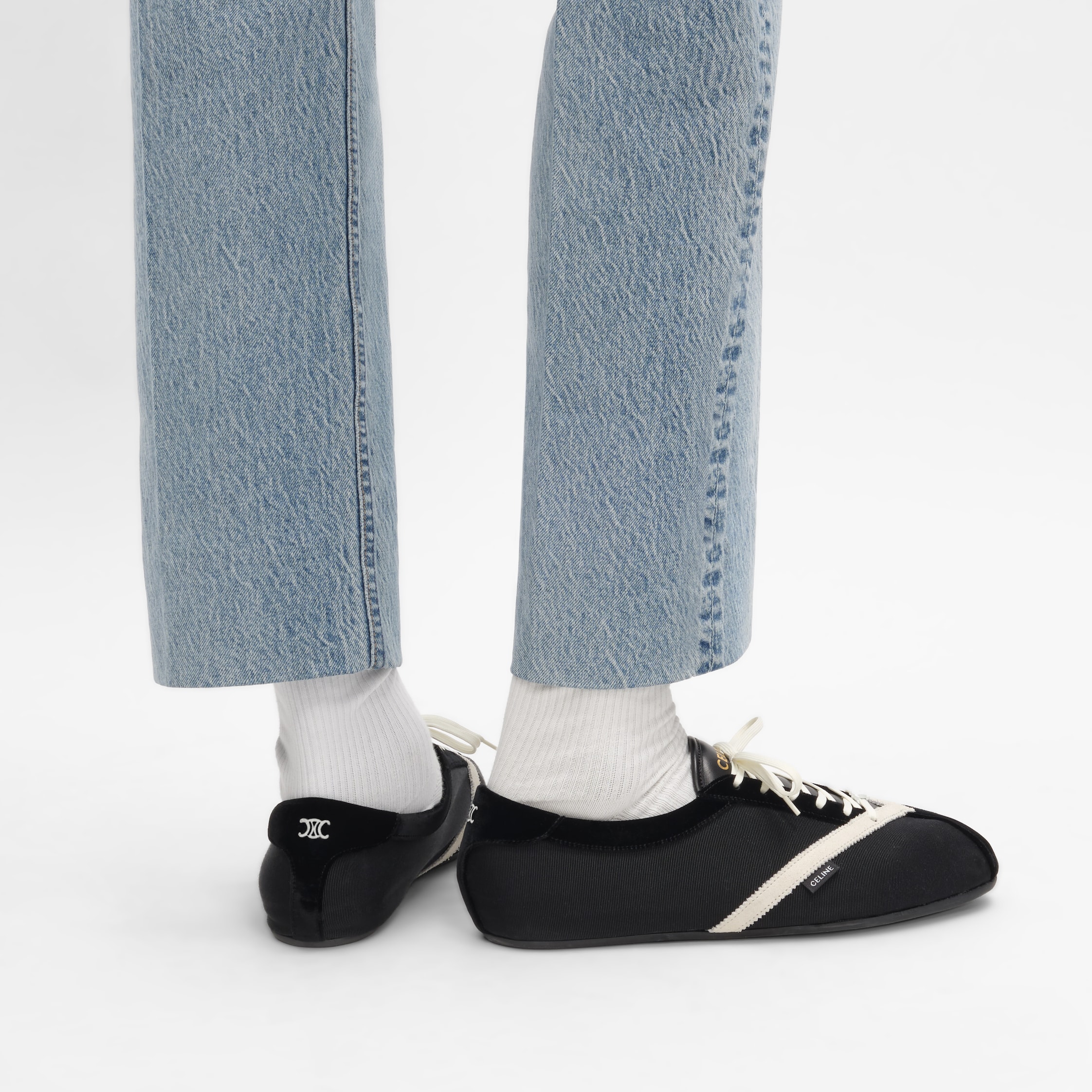 CELINE セリーヌ 2018SS 黒コージー ムートンボア フラットシューズ CELINEセリーヌ2018SS 黒コージー ムートンボアフラットシューズ