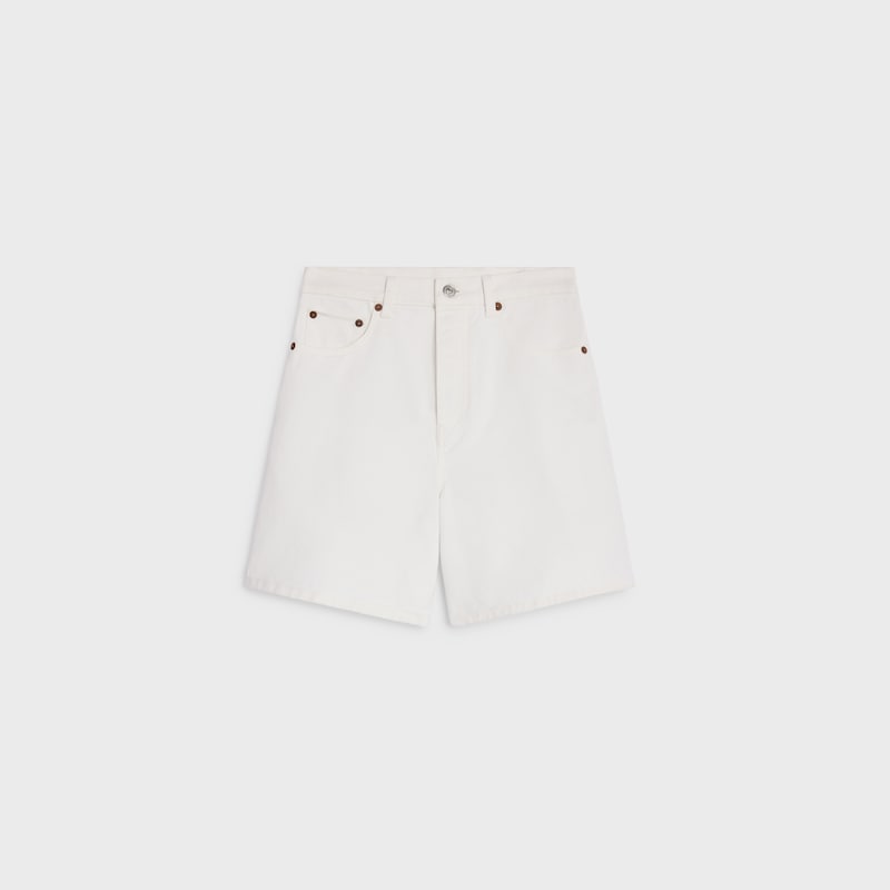 short 001 denim coton - WHITE HEAVY STONE WASH -  - 1 | CELINE