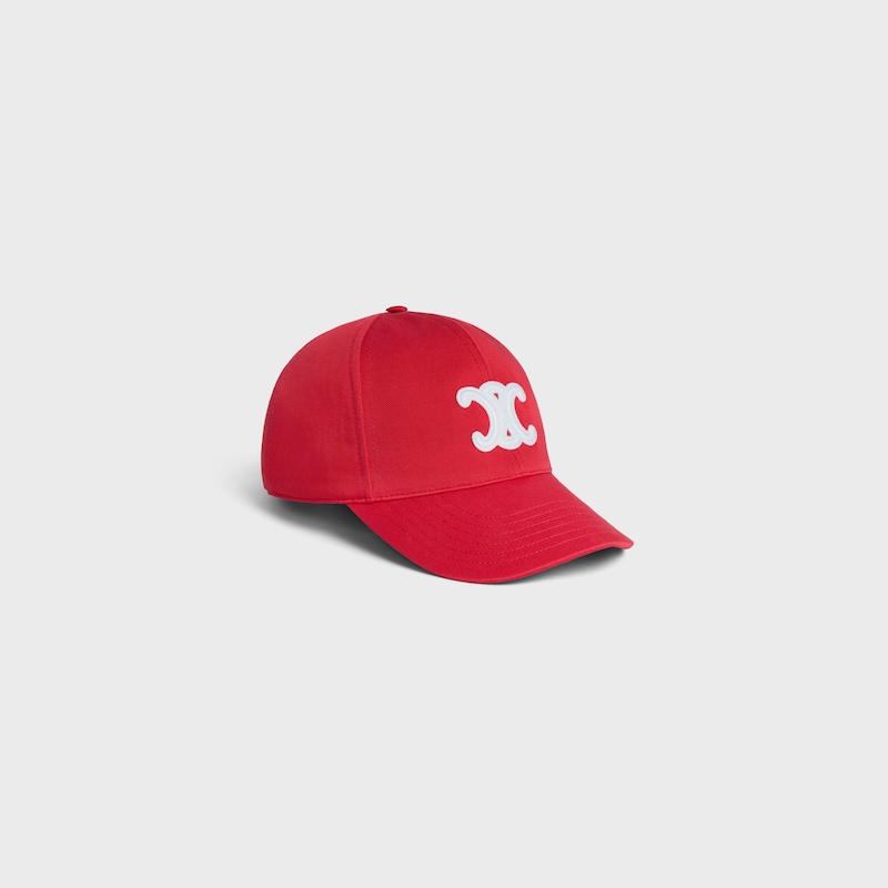 triomphe baseball cap IN cotton gabardine - BRIGHT RED -  - 1 | CELINE