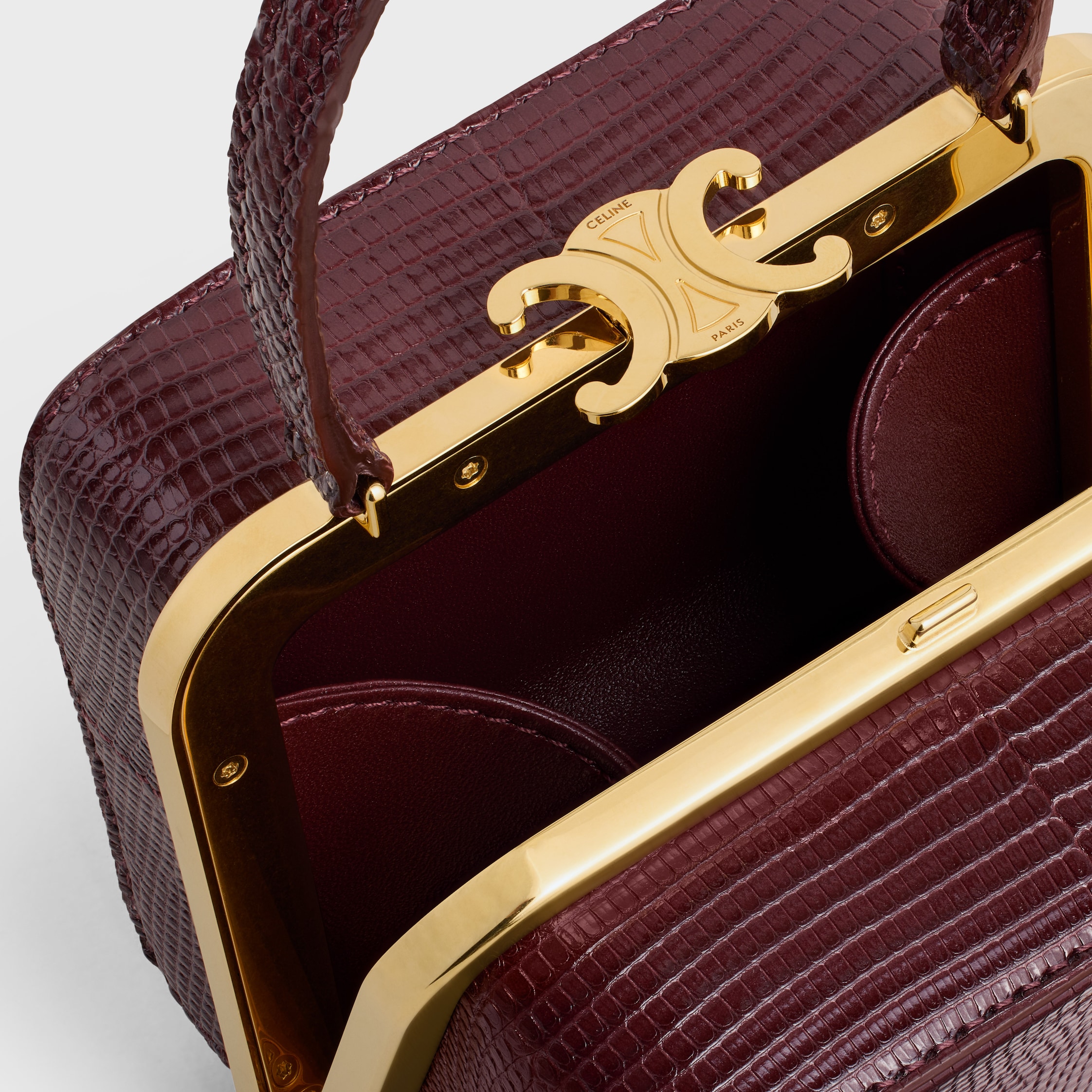 CELINE LANA MINAUDIERE in LIZARD - DARK BURGUNDY | CELINE