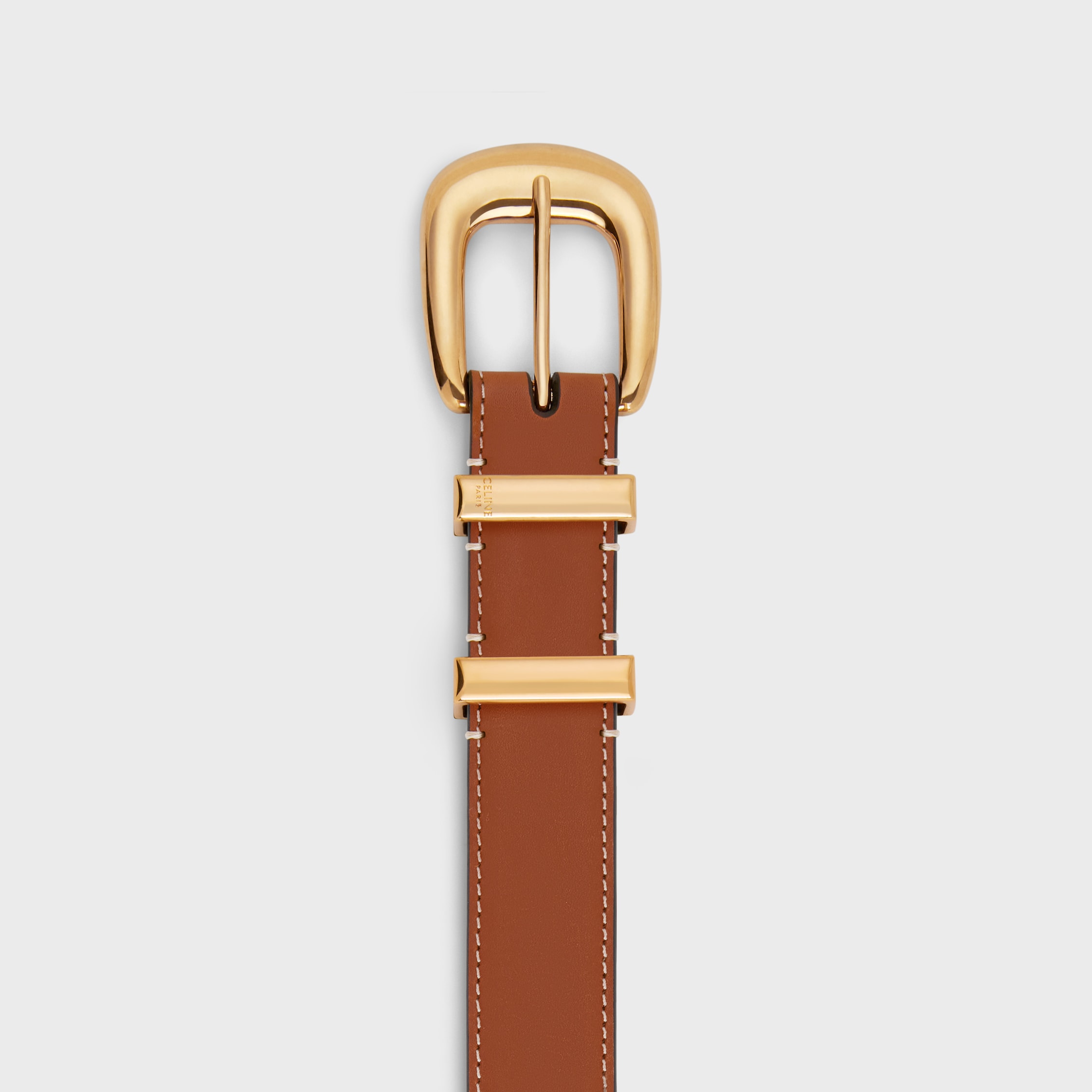 MEDIUM 25MM WESTERN BELT IN NATURAL CALFSKIN - TAN | CELINE