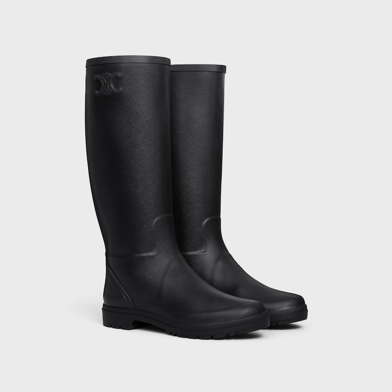 HIGH CELINE RAIN BOOTS in Natural Rubber - BLACK -  - 1 | CELINE