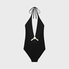triomphe swimsuit in matte jersey - BLACK -  - 2 | CELINE