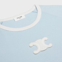 CAMISETA TRIOMPHE DE PUNTO DE ALGODÓN - AZUL PASTEL/CREMA -  - 2 | CELINE