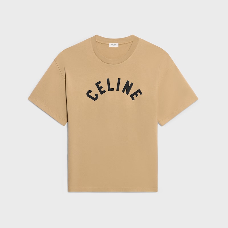 t-shirt IN cotton jersey - BEIGE / BLACK -  - 1 | CELINE