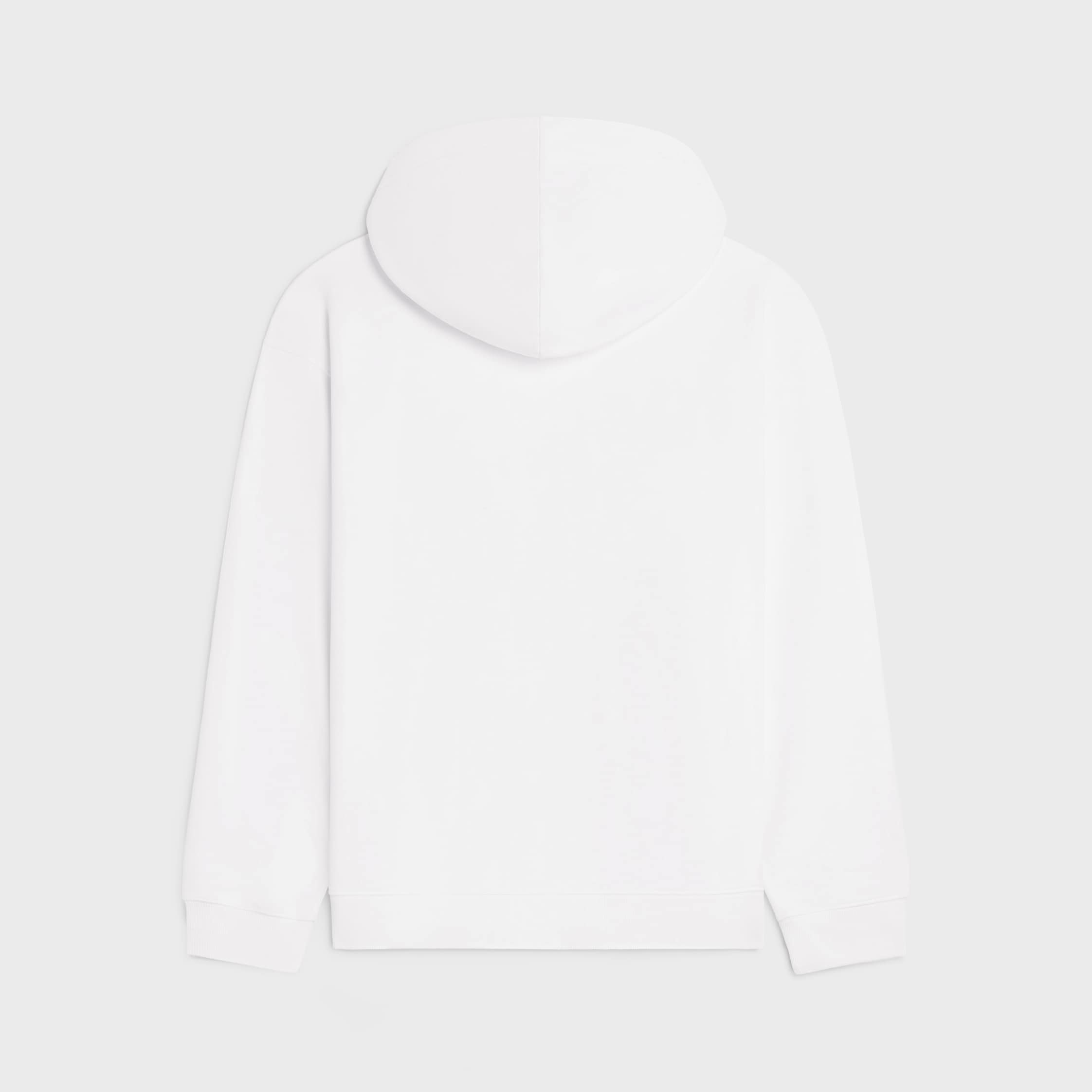 hoodie IN cotton fleece - OPTIC WHITE/BLACK | CELINE