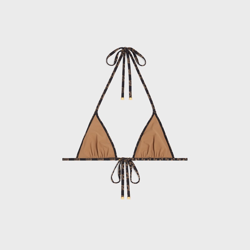 triangle top in monogram jersey - TOFFEE / BROWN -  - 1 | CELINE