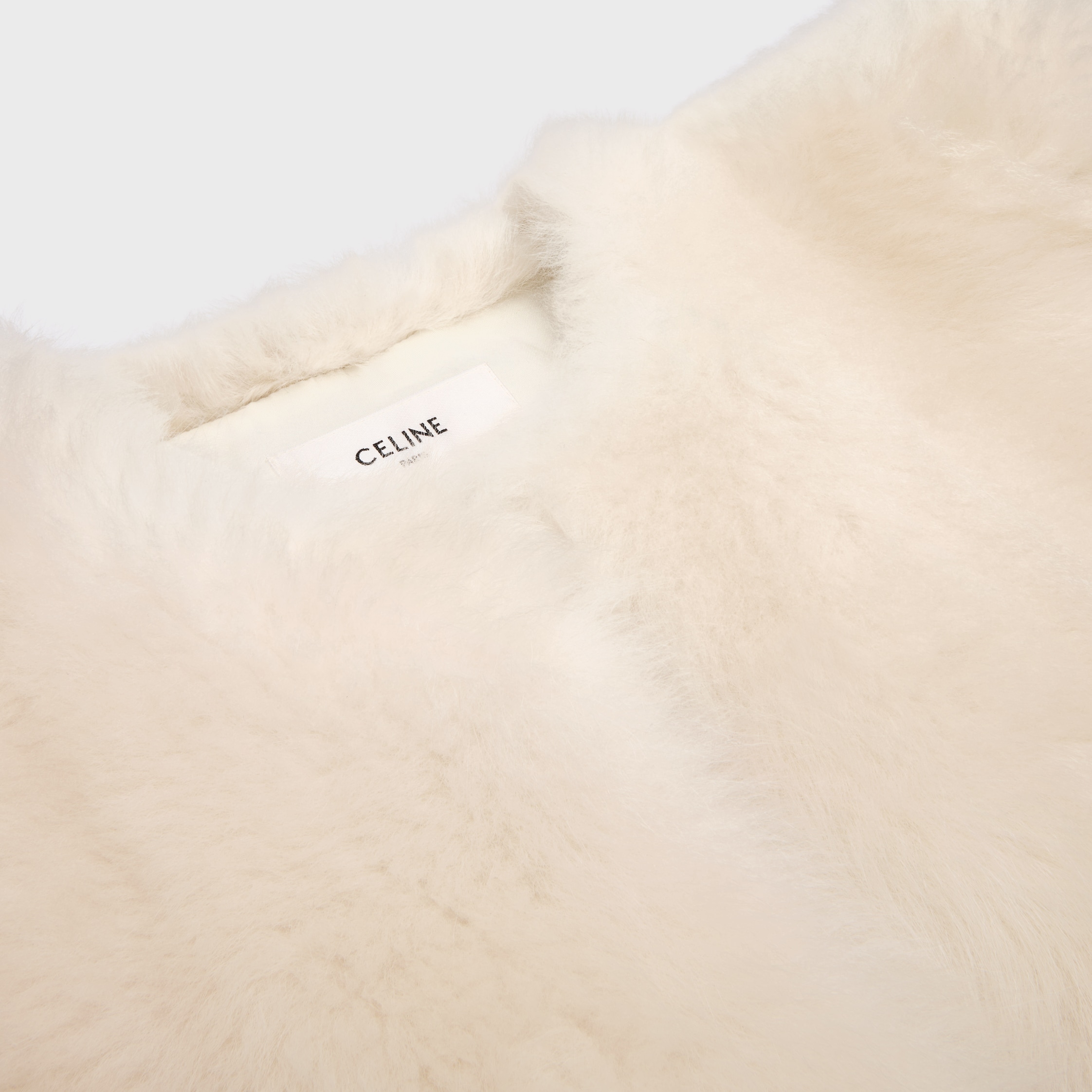 JACKET IN LAMB SHEARLING - SNOW | CELINE