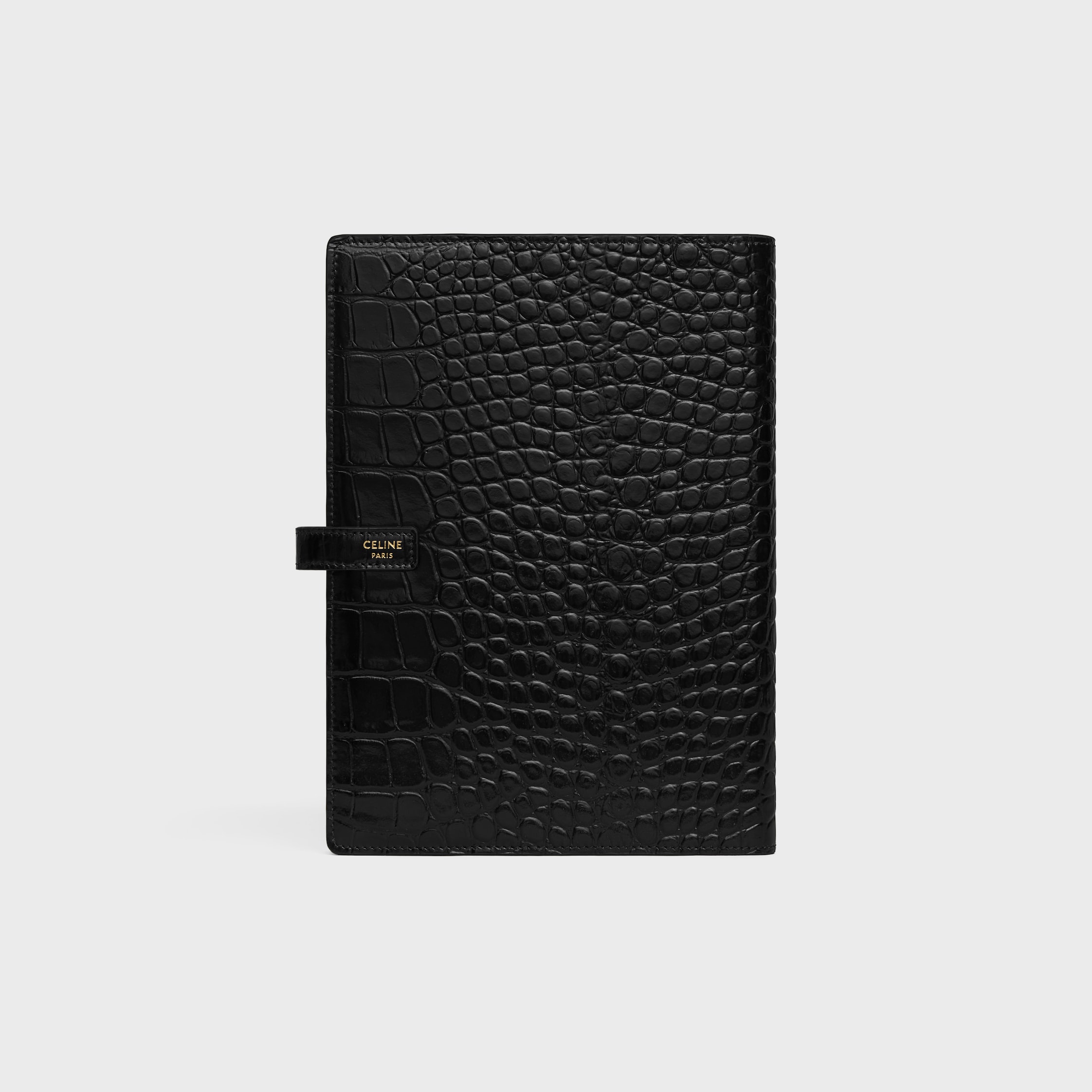 MEDIUM NOTEBOOK COVER IN CROCODILE NILOTICUS - BLACK | CELINE