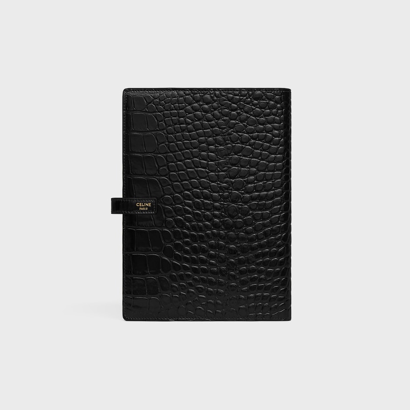 MEDIUM NOTEBOOK COVER IN CROCODILE NILOTICUS - BLACK - NEW COLLECTION MEN - 1 | CELINE