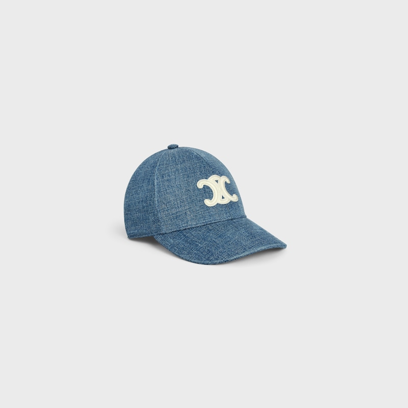 TRIOMPHE BASEBALL CAP IN DENIM UNION WASH - DARK UNION WASH -  - 1 | CELINE