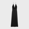 long dress in silk satin - BLACK | CELINE