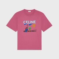 loose t-shirt IN cotton jersey - ROSE PASSE/MULTICO -  - 1 | CELINE