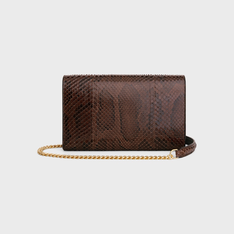 ENVELOPE WALLET ON CHAIN IN PYTHON - HICKORY - WALLETS ON CHAIN - 1 | CELINE