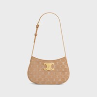 MEDIUM TILLY BAG in SUEDE CALFSKIN WITH TRIOMPHE STRASS - Light Camel - GIFT FINDER - 1 | CELINE