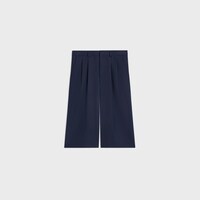 กางเกงขาสั้น ผ้าคอตตอนและวูลการ์บาดีน - สีกรมท่า -  - 1 | CELINE