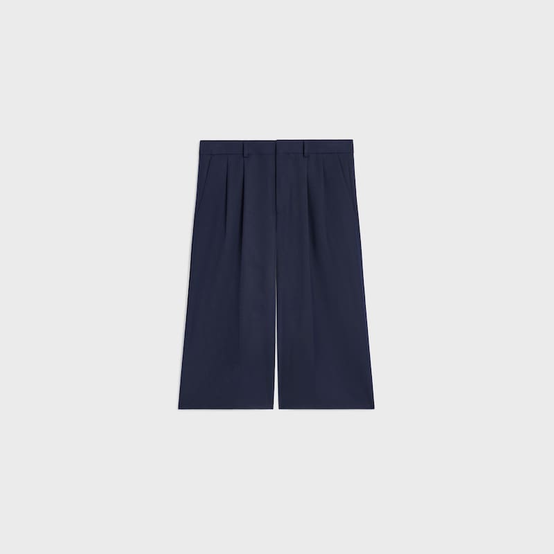 bermudas IN cotton and wool gabardine - NAVY -  - 1 | CELINE