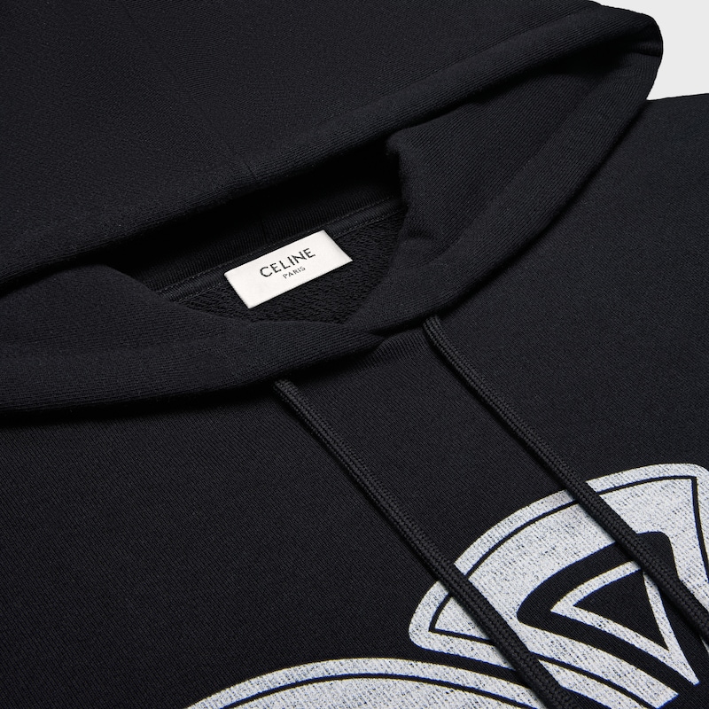 lockerer Kapuzenpullover aus Baumwollfleece - SCHWARZ/WEISS -  - 1 | CELINE