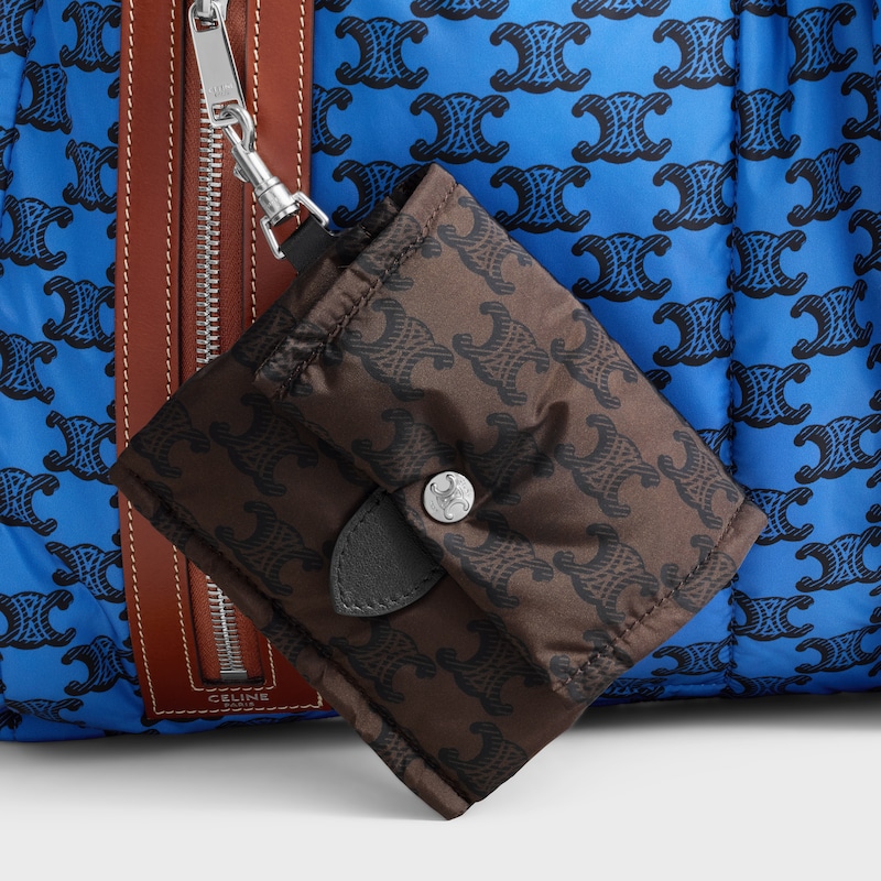 KEYRING CARD HOLDER CELINE PADDED  IN NYLON AND CALFKSIN - BROWN / BLACK - GIFTS FOR HIM - 1 | CELINE