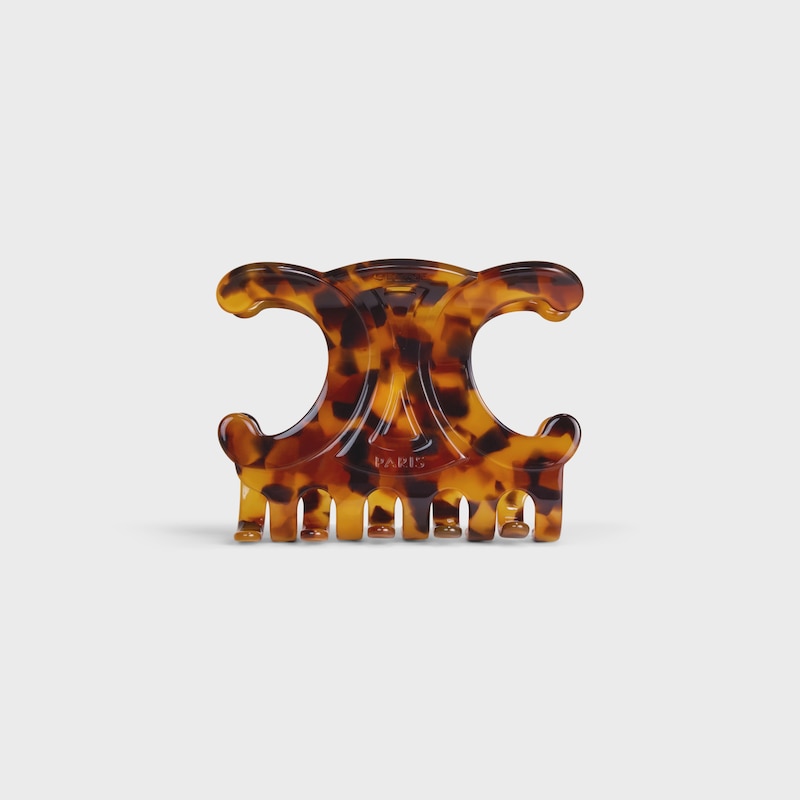 Celine XL Hair Claw in Acetate - SPOTTED HAVANA - HAIR ACCESSORIES - 1 | CELINE