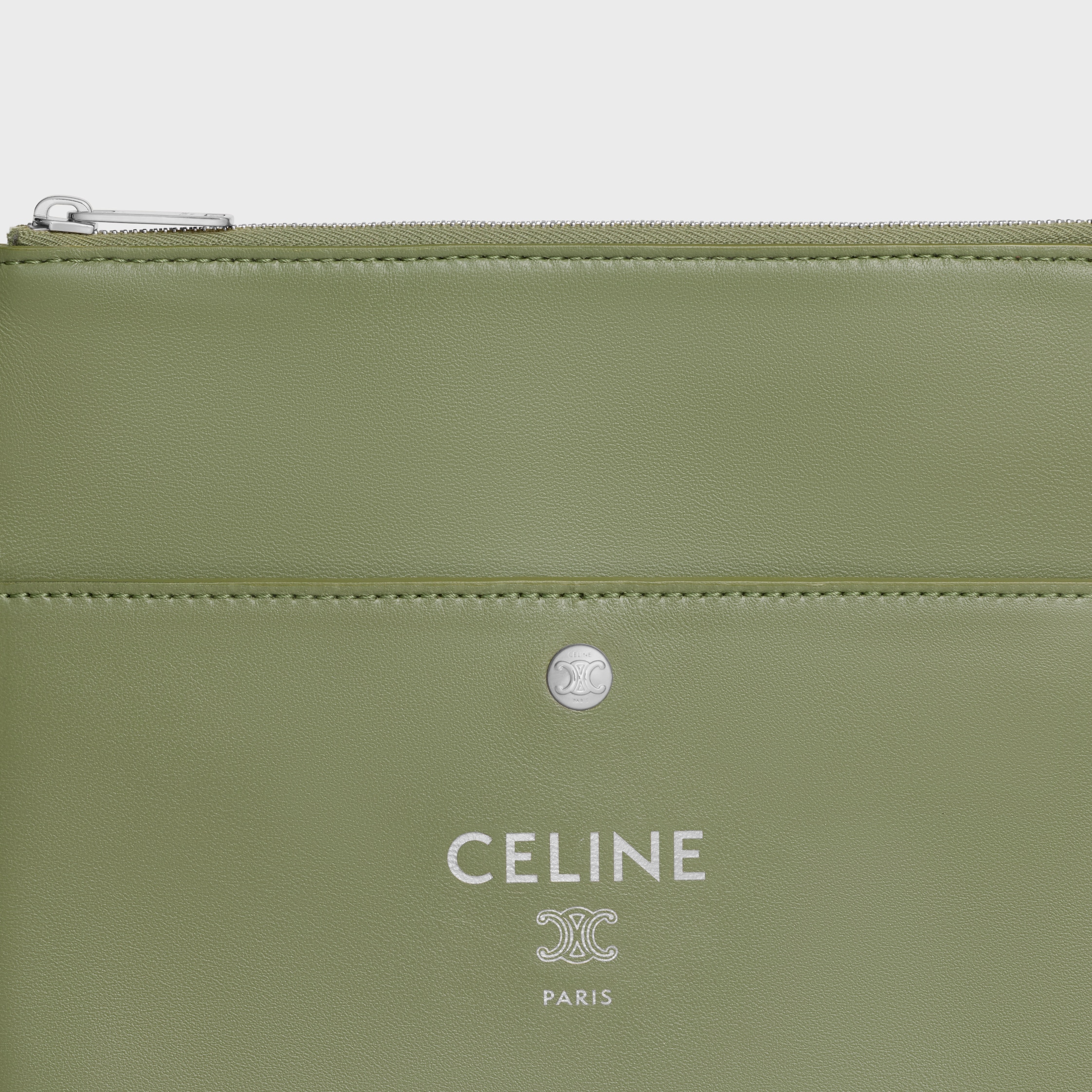 SHARP POUCH TAKE AWAY IN SMOOTH LAMBSKIN - LIGHT KHAKI | CELINE