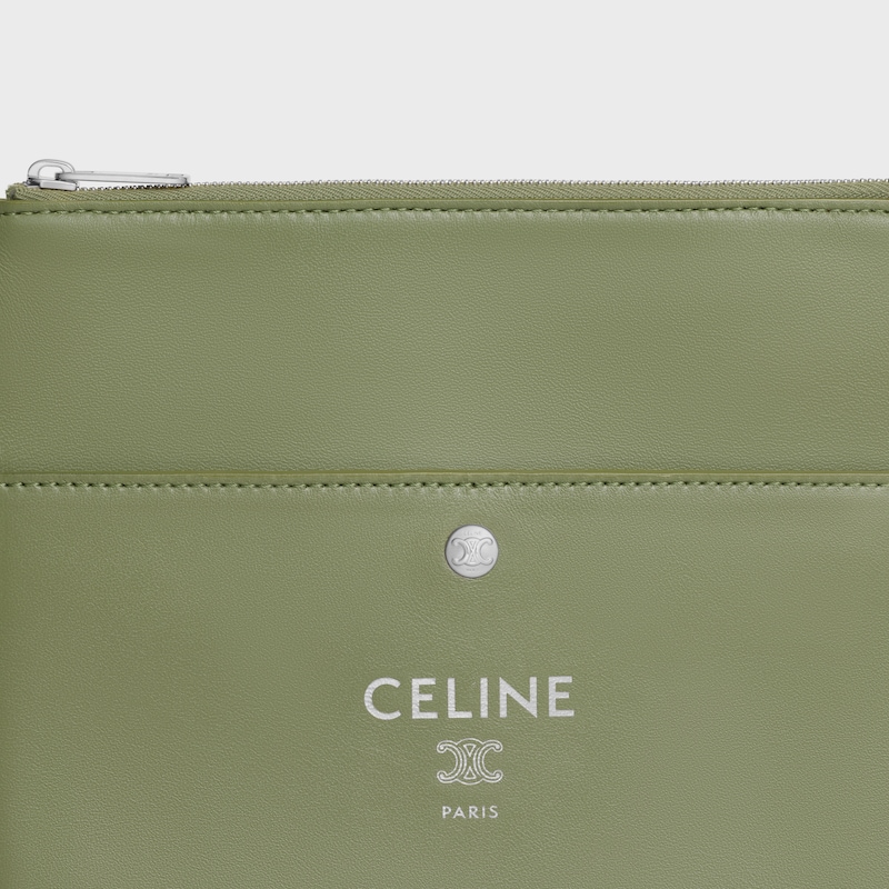 SHARP POUCH TAKE AWAY IN SMOOTH LAMBSKIN - LIGHT KHAKI - NEW - 1 | CELINE
