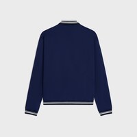 Triomphe雙面平紋針織拉鍊棒球外套 - 夜藍色 / 亞麻色 / 米白色 -  - 2 | CELINE