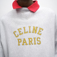 sudadera de felpa de algodón - GRIS PÁLIDO / AMARILLO / AZUL -  - 2 | CELINE