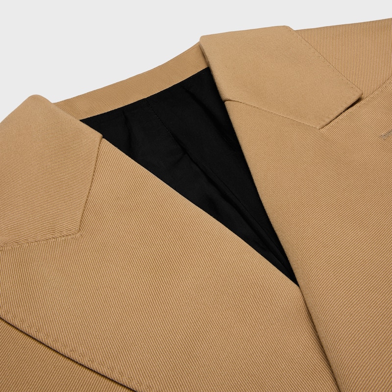 COLONNE JACKET IN mohair wool - CARAMEL -  - 1 | CELINE