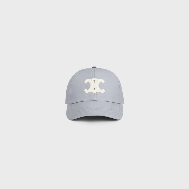 triomphe baseball cap in cotton - PEARL GREY -  - 1 | CELINE