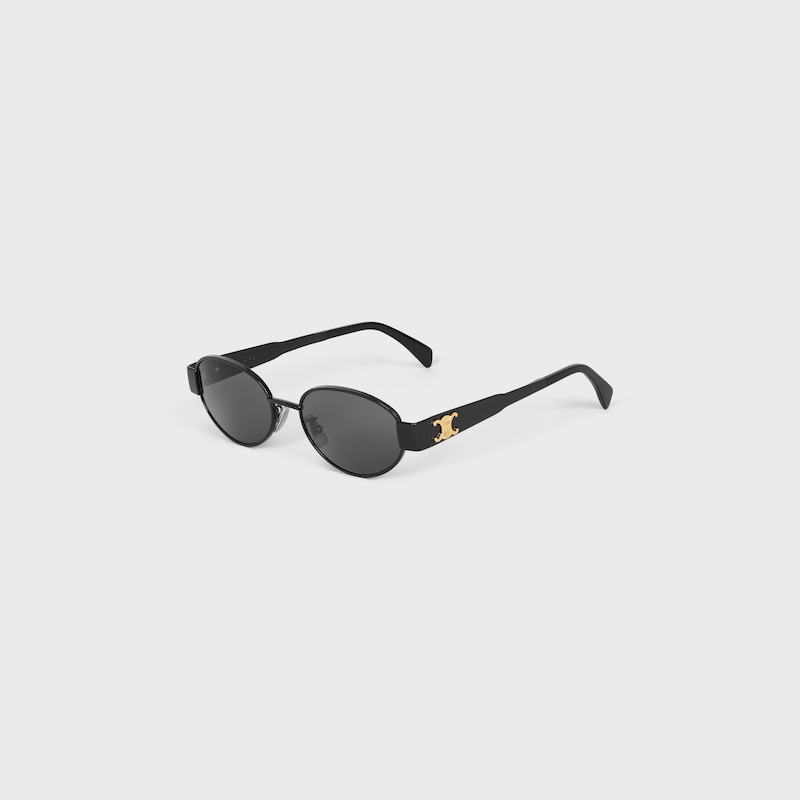 Triomphe Metal 01 sunglasses in Metal - Black / Smoke -  - 1 | CELINE