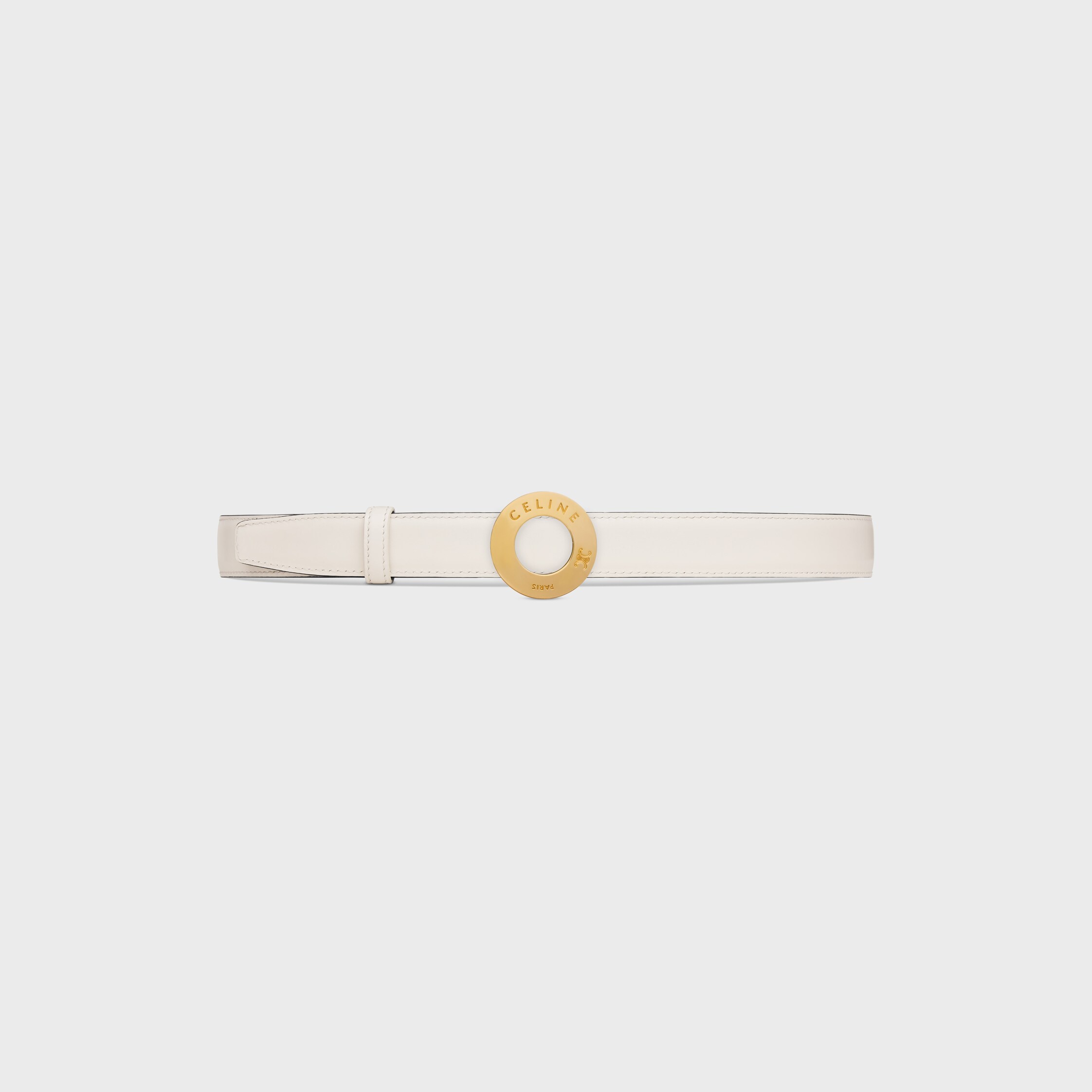 CELINE DISC BUCKLE & REVERSIBLE STRAP 25MM - BLACK / RICE | CELINE