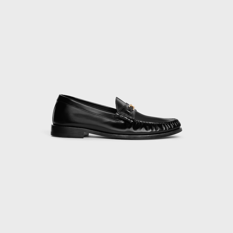 CELINE LUCO Triomphe Loafer in POLISHED BULL - BLACK -  - 1 | CELINE
