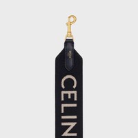 LONG STRAP IN WOOL WITH CELINE JACQUARD - BLACK / WHITE - BAG CHARMS - 1 | CELINE