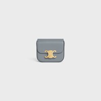 MINI CLAUDE in Shiny calfskin - BLUE GREY - THE TRIOMPHE BAG - 1 | CELINE