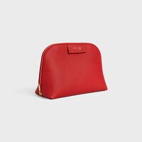 MEDIUM COSMETIC POUCH IN SMOOTH CALFSKIN - ULTRA RED / SYRAH - LIPSTICKS AND ACCESSORIES - 2 | CELINE