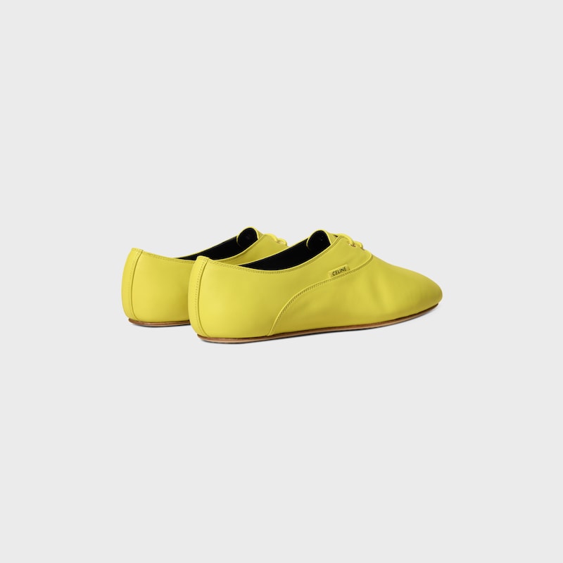 BALLET LACE-UP SHOE IN LAMBSKIN - BRIGHT YELLOW -  - 1 | CELINE