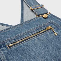 dungarees mini dress in union wash denim - UNION WASH -  - 1 | CELINE
