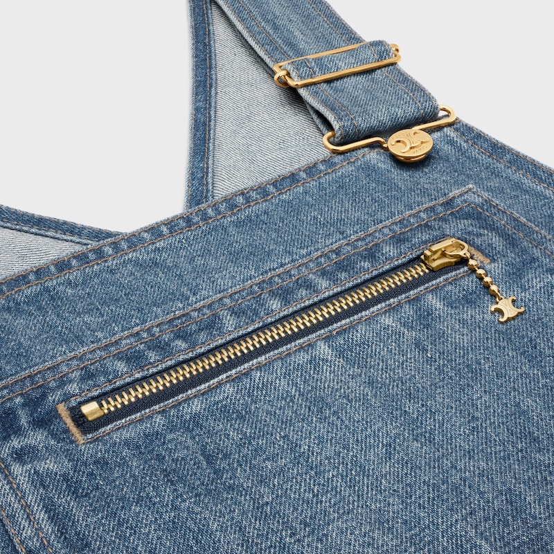 mini robe salopette denim union wash - UNION WASH -  - 1 | CELINE