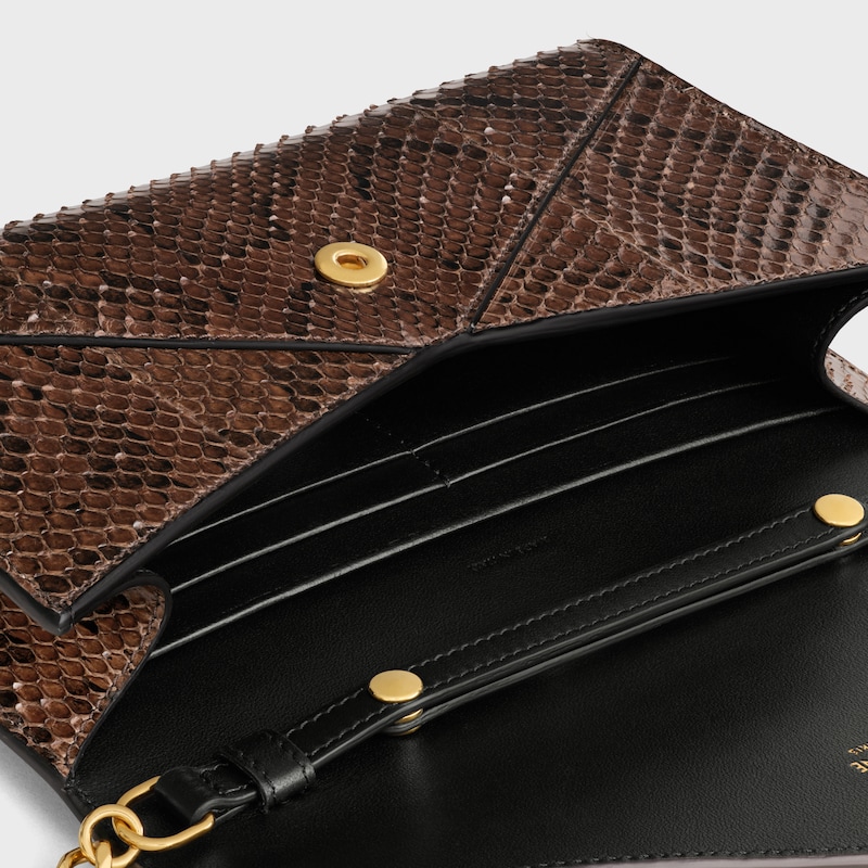 ENVELOPE WALLET ON CHAIN IN PYTHON - HICKORY - WALLETS ON CHAIN - 1 | CELINE