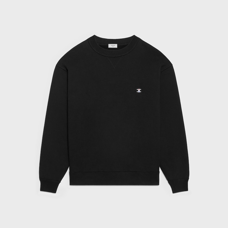 sweatshirt IN cotton fleece - BLACK / WHITE / RED -  - 1 | CELINE