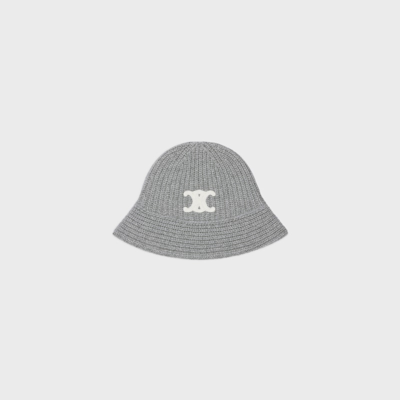 Berretto a cloche Triomphe in cashmere - GRIGIO MEDIO -  - 1 | CELINE