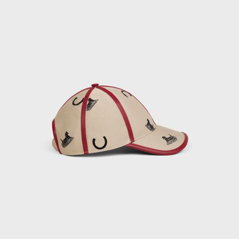 racine cap IN jacquard cotton - BEIGE / BLACK -  - 1 | CELINE