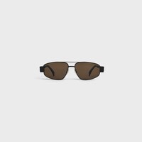 Triomphe Metal 03 Sunglasses in Metal - BLACK / BROWN -  - 1 | CELINE