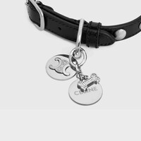 Bone strass plate dog medal in brass - SILVER - DOG ACCESSORIES - 1 | CELINE