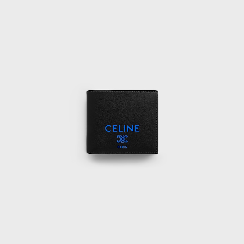 Porte-cartes &agrave; deux volets EN AGNEAU LISSE - BLACK / ULTRA BLUE - PORTEFEUILLES - 1 | CELINE