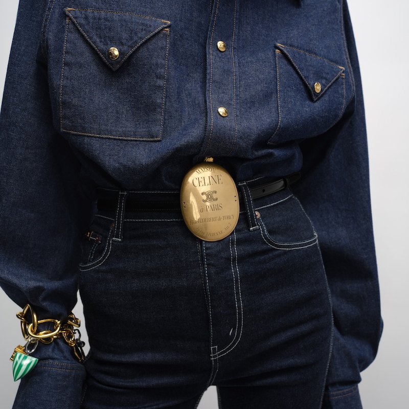 CINTUR&Oacute;N MAISON CELINE 13&nbsp;MM DE PIEL TAURILLON - NEGRO -  - 1 | CELINE