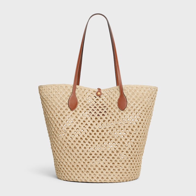 SEAU TRIOMPHE BEADS RAPHIA ET VEAU - TAN - NOUVEAUT&Eacute;S - 1 | CELINE