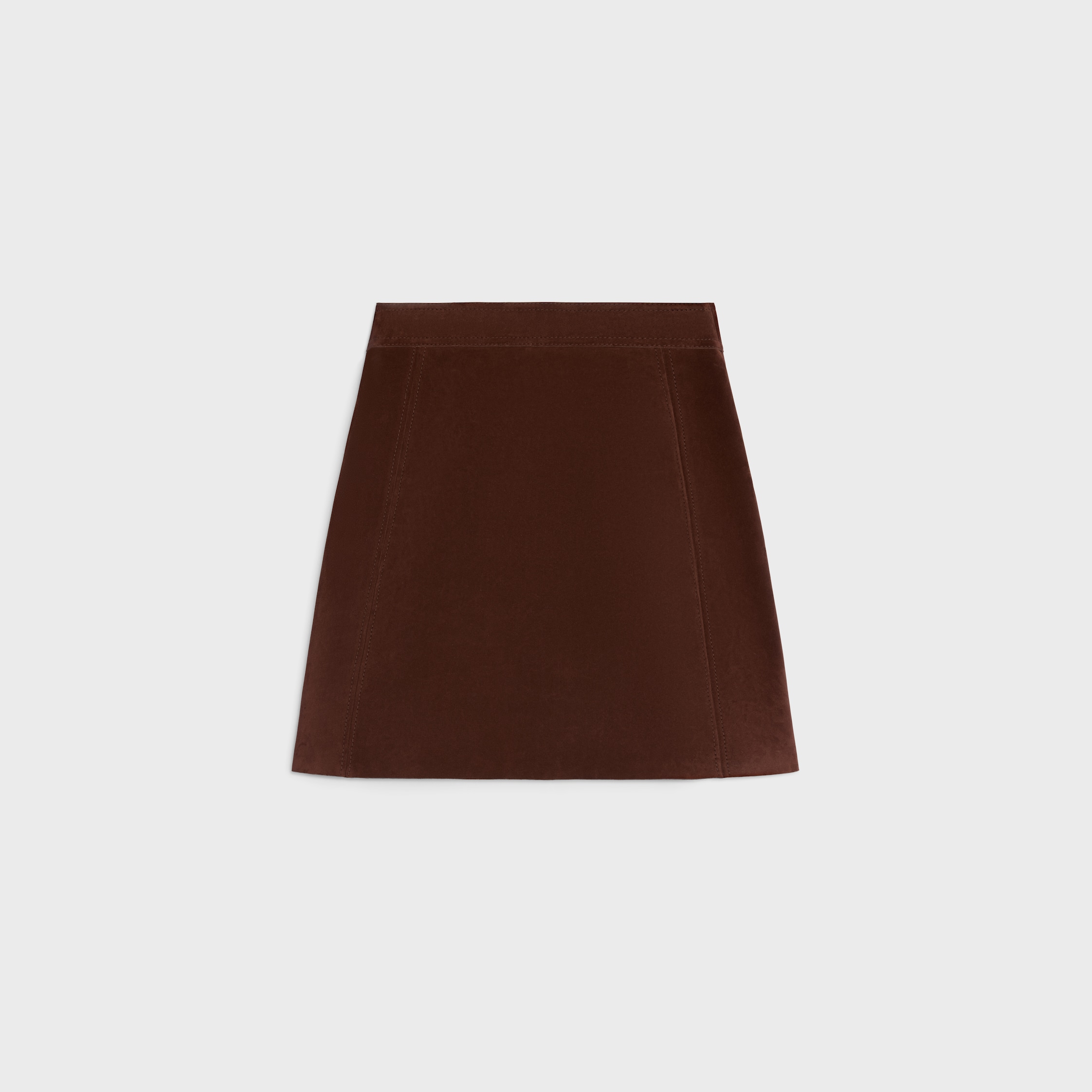 short skirt IN CALFSKIN - CACAO | CELINE