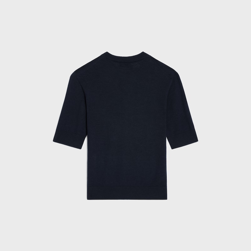 pull col rond laine fine - Marine -  - 1 | CELINE